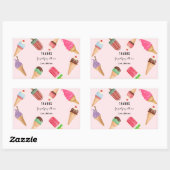 Ice Cream Blue Pink Popsics Rechthoekige Sticker (Vel)