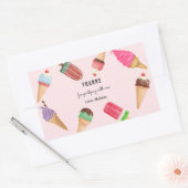 Ice Cream Blue Pink Popsics Rechthoekige Sticker (Envelop)