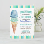 Ice Cream Boy Baby shower Uitnodiging (Staand voorkant)