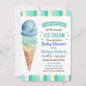 Ice Cream Boy Baby shower Uitnodiging (Voorkant)