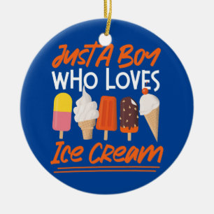 Ice Cream Boy heeft een popsikel die er van houdt Keramisch Ornament