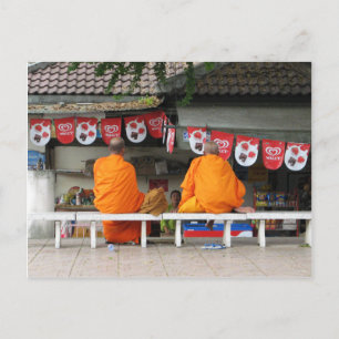 Ice Cream Break ... Buddhist Monks Thailand Briefkaart
