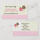 Ice Cream Cafe-ontwerp Visitekaartje (Voorkant / Achterkant)