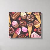 Ice Cream, Cake, Cupcakes en Cheesecake Delight Canvas Afdruk (Voorkant)
