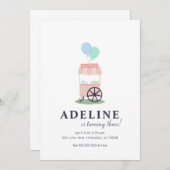 Ice Cream Cart Birthday Party Invitation (Devant / Derrière)