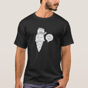 Ice Cream Cat Sweet Summer Dessert Gelato T-shirt
