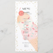 Ice Cream Cherry Pink Girl Baby Shower Menu (Voorkant)