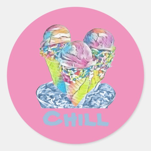 Ice Cream chill Sticker (Voorkant)