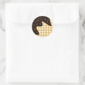 Ice Cream Chocolade Scratch zomer kegel Patroon Ronde Sticker (Tas)