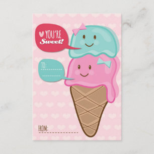 Ice Cream Classroom School Kinder Valentijnsdag Kaart