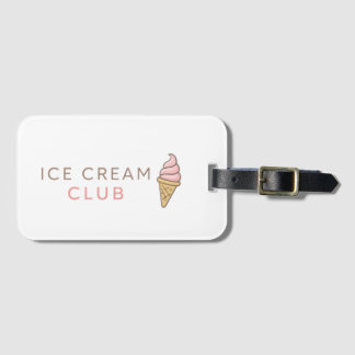Ice Cream Club Cute Pastel Typography Bagagelabel