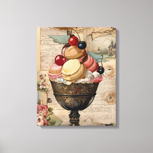 Ice cream Collage Canvas Afdruk (Voorkant)