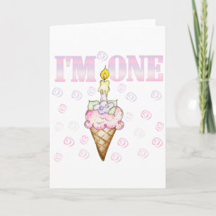 Ice Cream Cone 1st Birthday Tshirts Kaart
