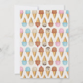 Ice Cream Cone Birthday Party Invitation Kaart (Achterkant)