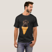 Ice Cream Cone Chocolade Labrador Retriever Dog Pu T-shirt (Voorkant volledig)