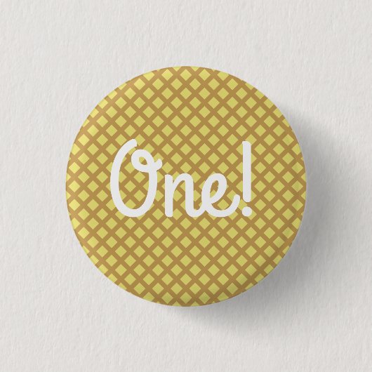 Ice Cream Cone Cute 1st Birthday Button Pin (Voorkant)