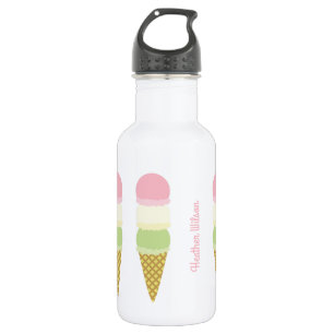Ice Cream Cone Cute Kinder Water Flacon met naam Waterfles