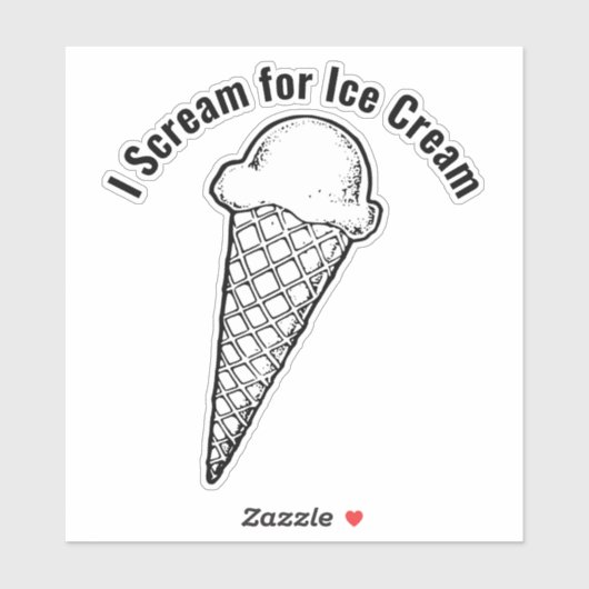 Ice Cream Cone Design Vinyl Sticker (Feuille)