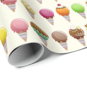 Ice Cream Cone Flavors-patroon Cadeaupapier