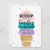 Ice Cream Cone Girl Anniversaire Fête Invitation (Devant)