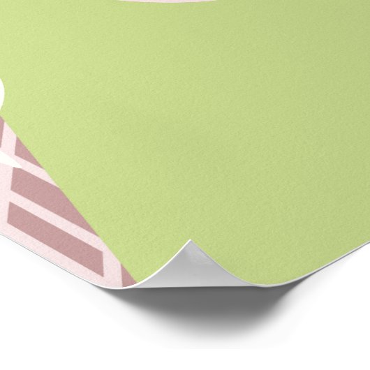 Ice Cream Cone Green Pattern Poster (Hoek)