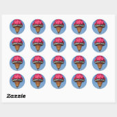 Ice Cream Cone Hete Luchtballon Ronde Sticker (Vel)
