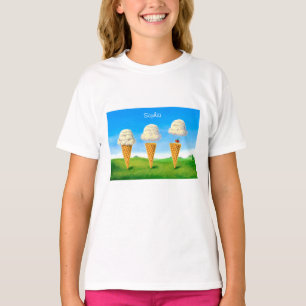 Ice Cream Cone, Hete Luchtballon Whimsical, Naam T-shirt