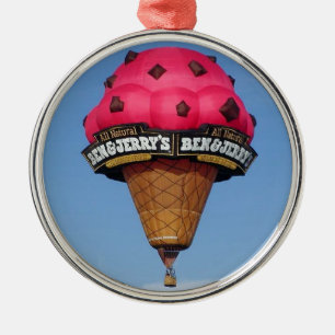 Ice Cream Cone Hot Air ballon Metalen Ornament