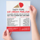 Ice Cream Cone, Ice Cream Parlor Adverteren Flyer (Hand)