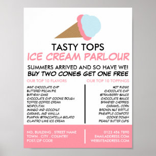 Ice Cream Cone, Ice Cream Parlor Adverteren Poster