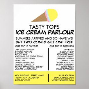 Ice Cream Cone, Ice Cream Parlor Adverteren Poster