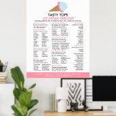 Ice Cream Cone, Ice Cream Parlor Menu Poster (Thuiskantoor)