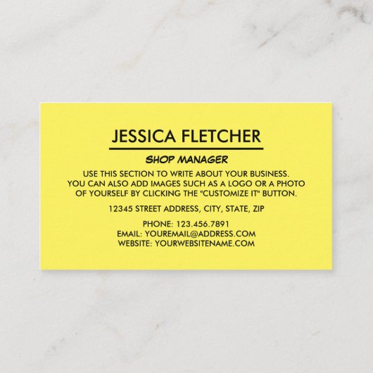 Ice Cream Cone, Ice Cream Parlor Visitekaartje (Achterkant)