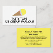Ice Cream Cone, Ice Cream Parlor Visitekaartje (Voorkant / Achterkant)