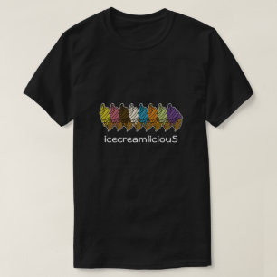 Ice Cream Cone icecreamliciouS Custom Text Dark T-shirt