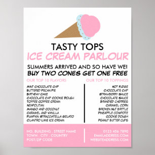 Ice Cream Cone, ijssalon Adverteren Poster