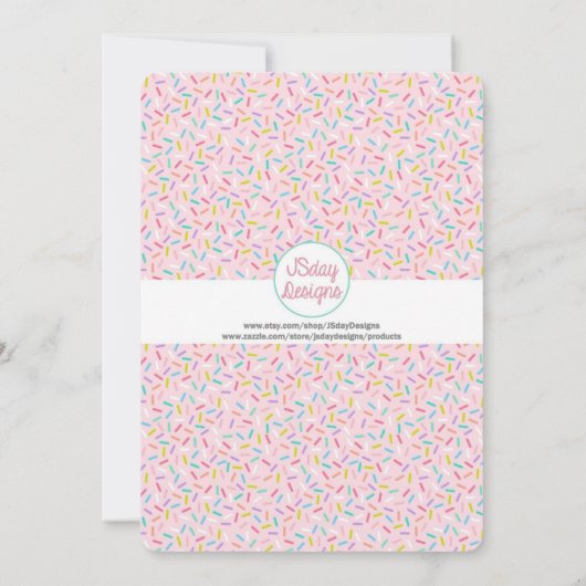 Ice Cream Cone Meisje Verjaardagsfeestuitnodiging Kaart (Achterkant)