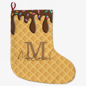 Ice Cream Cone met chocolade Frosting & Sprins Grote Kerstsok (Voorkant)
