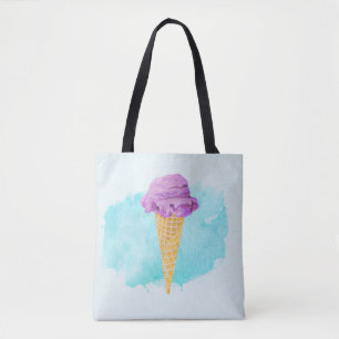 Ice Cream Cone met een blauw schilderplaatje Draagtas