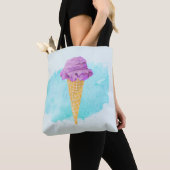 Ice Cream Cone met een blauw schilderplaatje Draagtas (Dichtbij)