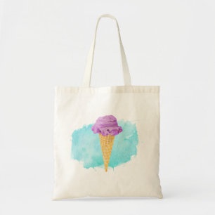 Ice Cream Cone met een blauw schilderplaatje Tote Bag