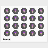 Ice Cream Cone on Chalkboard Background Ronde Sticker (Vel)