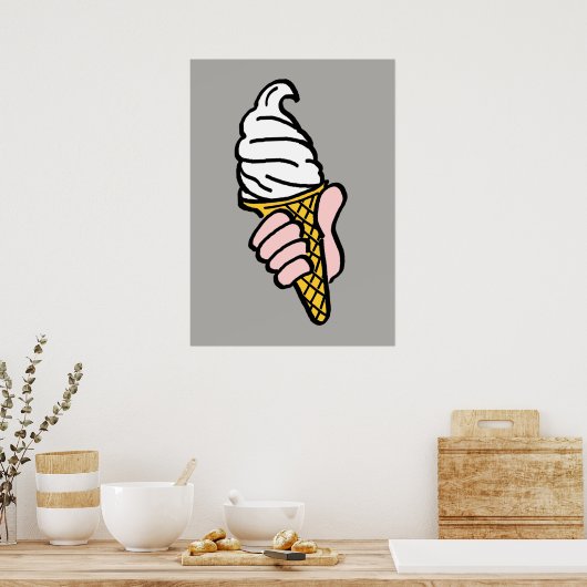 Ice Cream Cone-ontwerp Poster (Keuken)