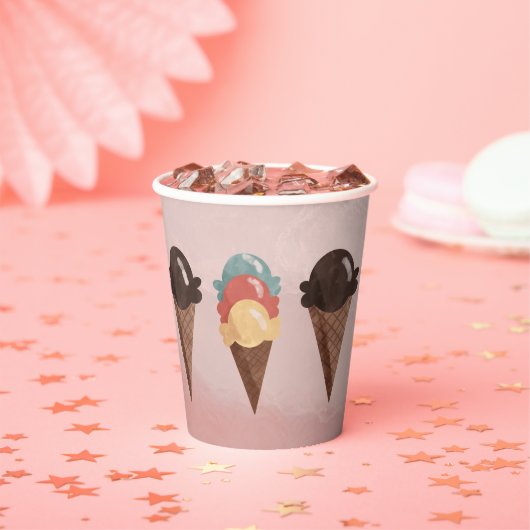 Ice Cream Cone Papieren Bekers (Insitu)