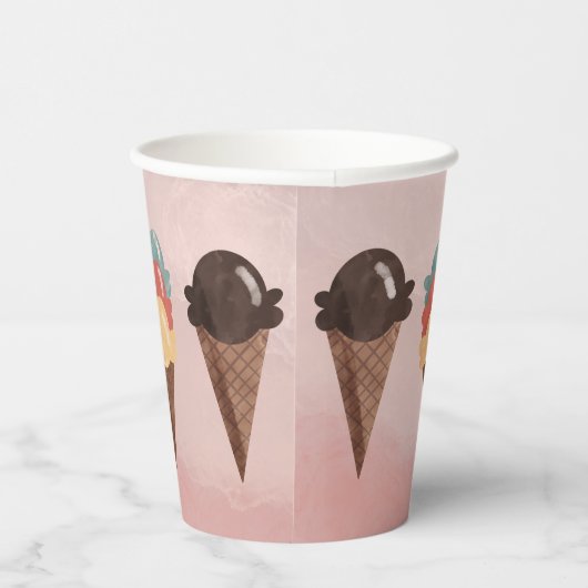 Ice Cream Cone Papieren Bekers (Rechts)