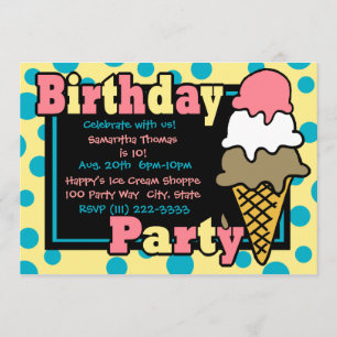 Ice Cream Cone Party Kaart