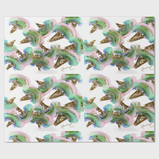 Ice Cream Cone Party Lovitude Gift Wrap Cadeaupapier (Vlak)