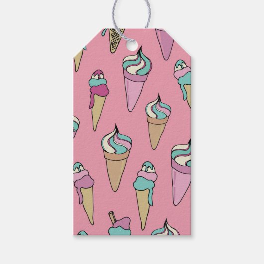 Ice Cream Cone Patroon Cadeaulabel (Voorkant)