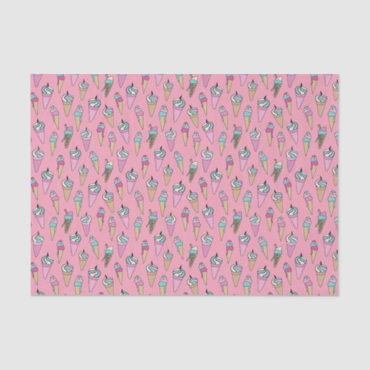 Ice Cream Cone-patroon Tissuepapier (Voorkant)