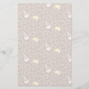 Ice Cream Cone Pattern on Brown Briefpapier